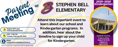 Kindergarten Registration Parent Meeting Feb. 25